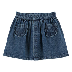 Emile et Ida - Falda vaquera con estampado floral y bolsillos | Azul
