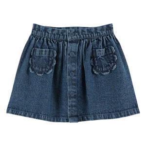 Emile et Ida - Falda vaquera con estampado floral y bolsillos | Azul