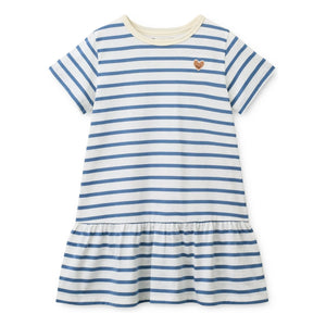 Liewood - Vestido de algodón orgánico a rayas Madden | Azul