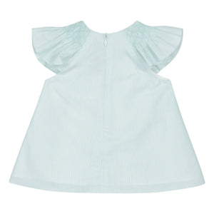 Tartine et Chocolat - Vestido fruncido de rayas y flores | Verde menta