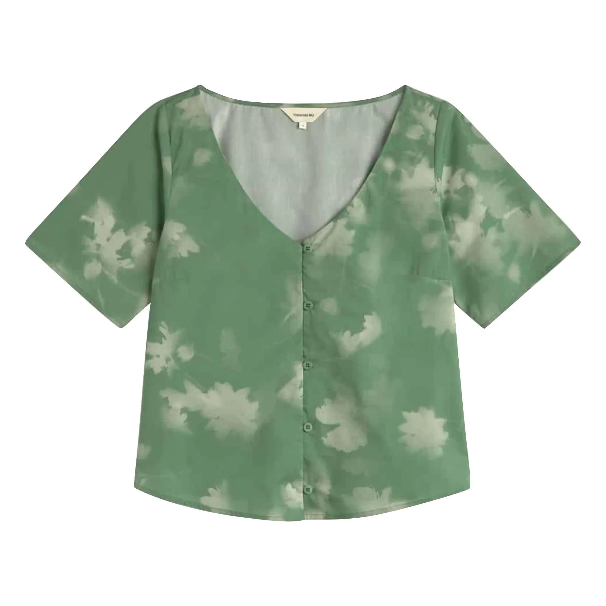 Thinking Mu - Blusa de algodón orgánico Leia | Verde