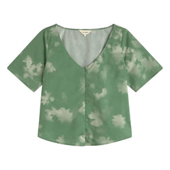 Thinking Mu - Blusa de algodón orgánico Leia | Verde