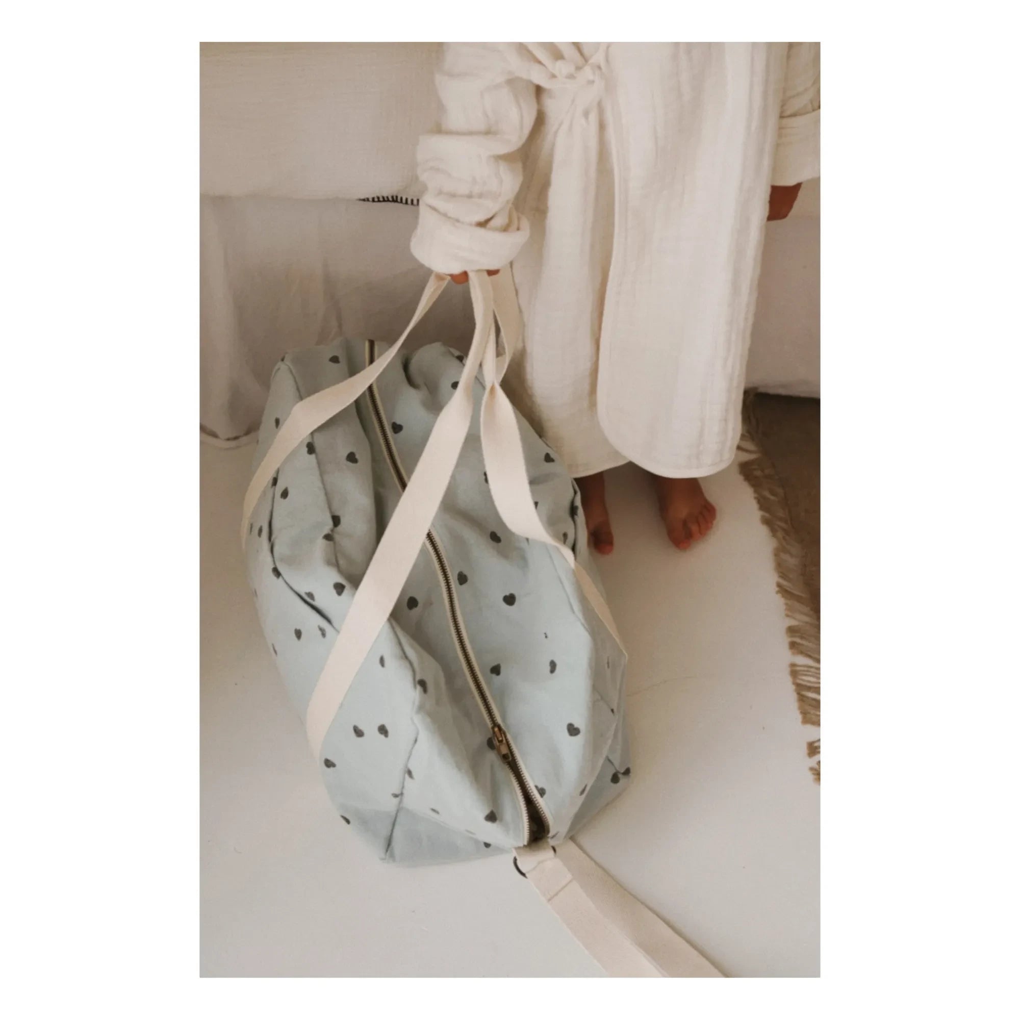 Rose in April - Bolso de maternidad estampado Raphaël Kalp | Azul claro