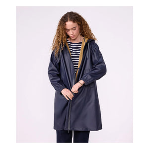 Petit Bateau - Gabardina larga icónica | Azul marino
