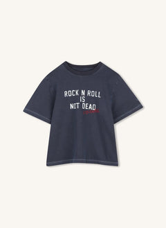 Zadig & Voltaire - Rock N Roll Is Not Dead Organik pamuklu Tişört | Mavi