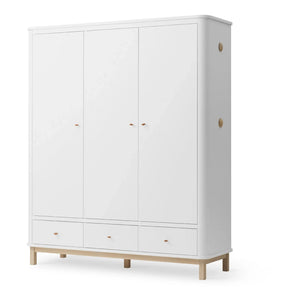 Oliver Furniture - Armario ropero de roble de 3 puertas | Blanco