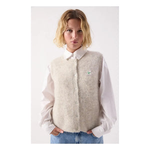 American Vintage - Cárdigan East Alpaca | Gris jaspeado