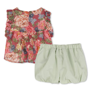 Chloé - Conjunto de top y braguita Fleurie de algodón orgánico | Palo de rosa