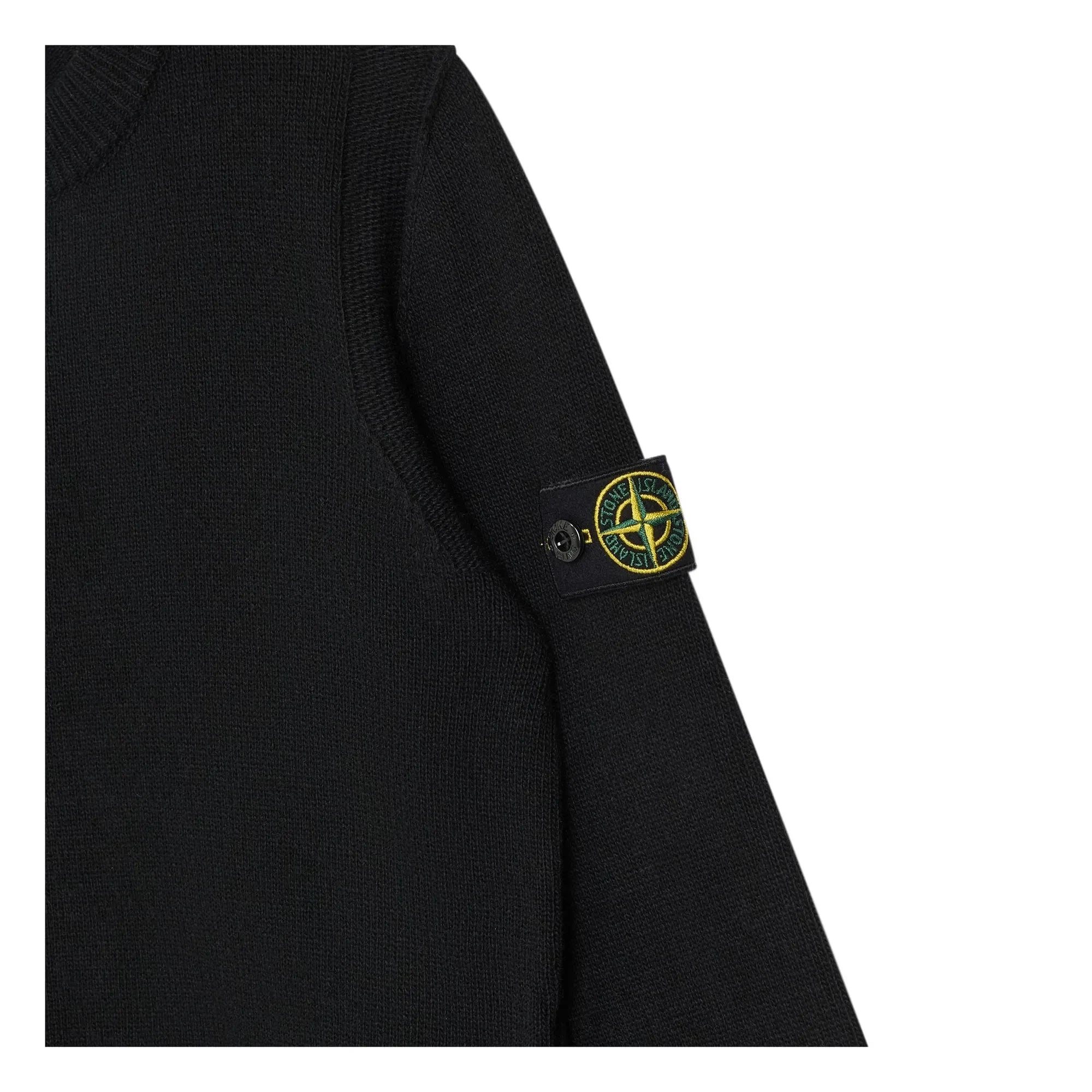 Stone Island - Jersey de lana con logo | Negro