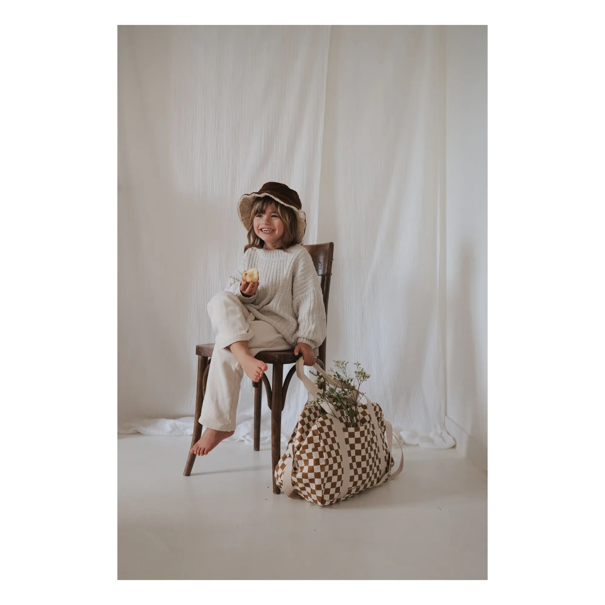 Rose in April - Bolso de bebé Raphael Check | Caramelo