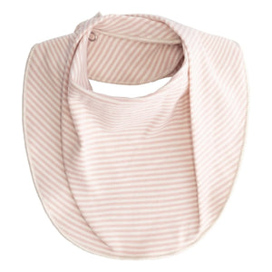 Gray Label - Babero de algodón orgánico a rayas | Rosa empolvado