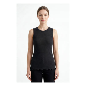 Hod - Camiseta sin mangas de lino azul marino | Negro
