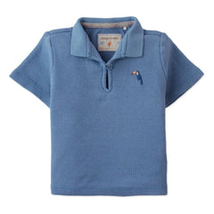 Gingersnaps - Polo con textura de tucán bordado de Timmy | Azul