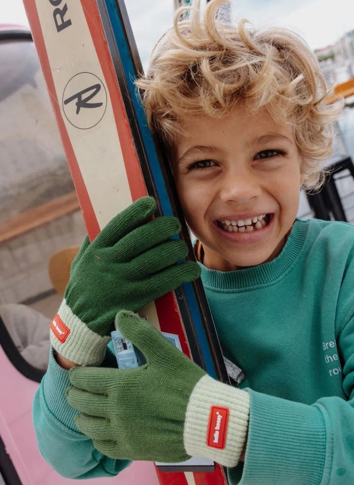 Hola Hossy - Guantes de Algodón Orgánico Prácticos | Verde