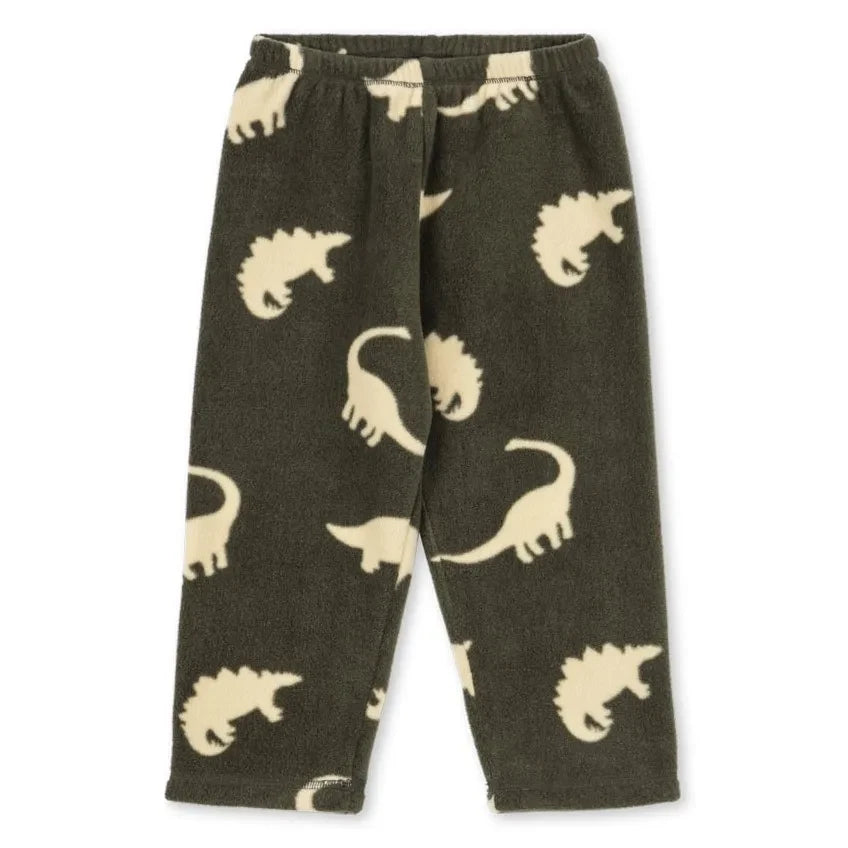 Konges Sløjd - Tavi Dinosaurs Pantalón Polar de Fibra Reciclada | Caqui