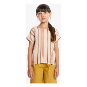 Matona - Camiseta de lino a rayas Easy | Blanco roto