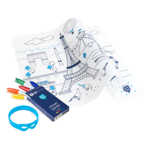 Superpetit - Individuales Paris para colorear con pulsera y 5 rotuladores