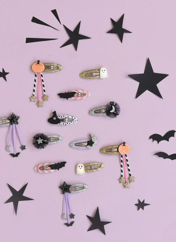 Rockahula Kids - Set de 2 clips de murciélago con purpurina | Negro