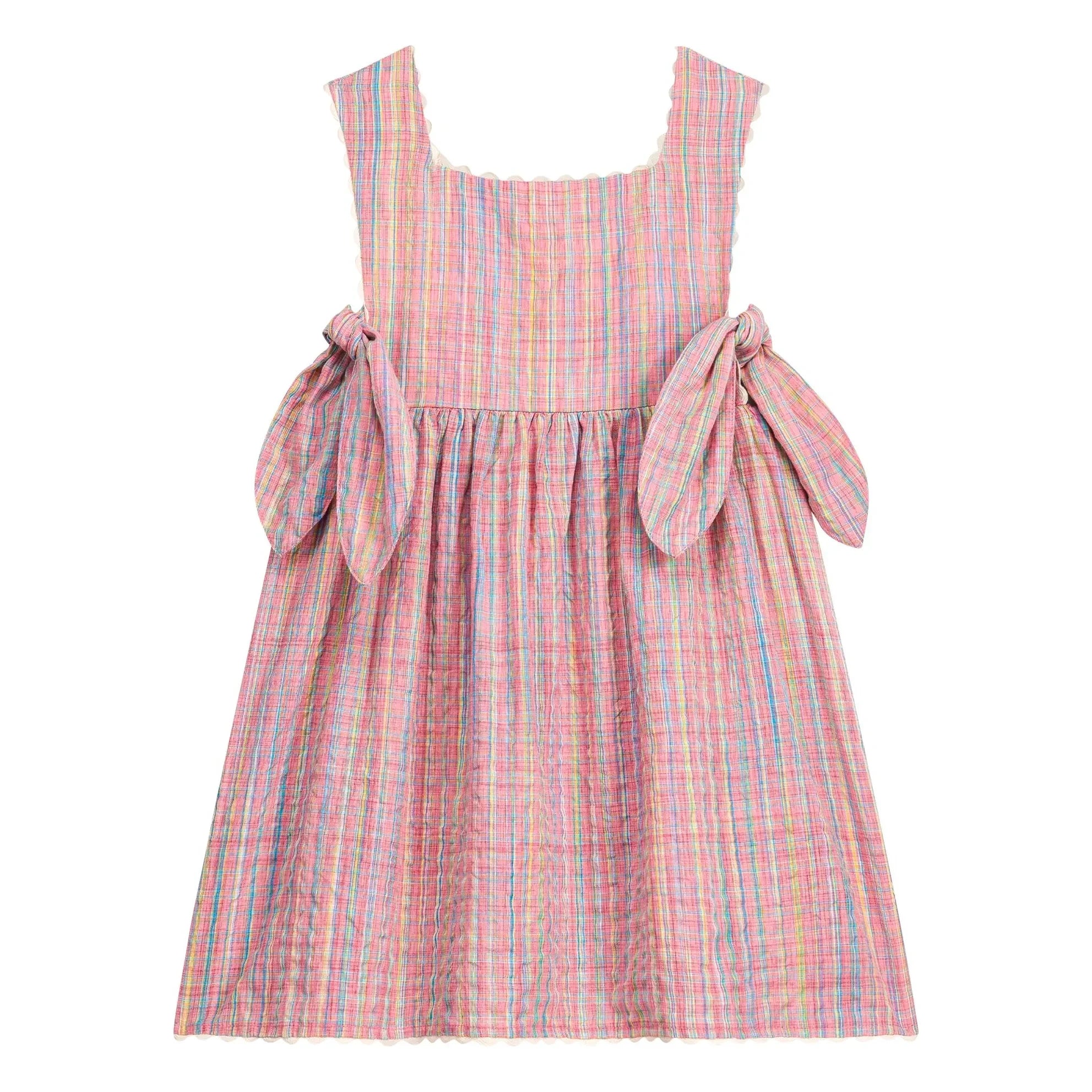 Louise Misha - Vestido de Peto de Cuadros Aloisa | Rosa