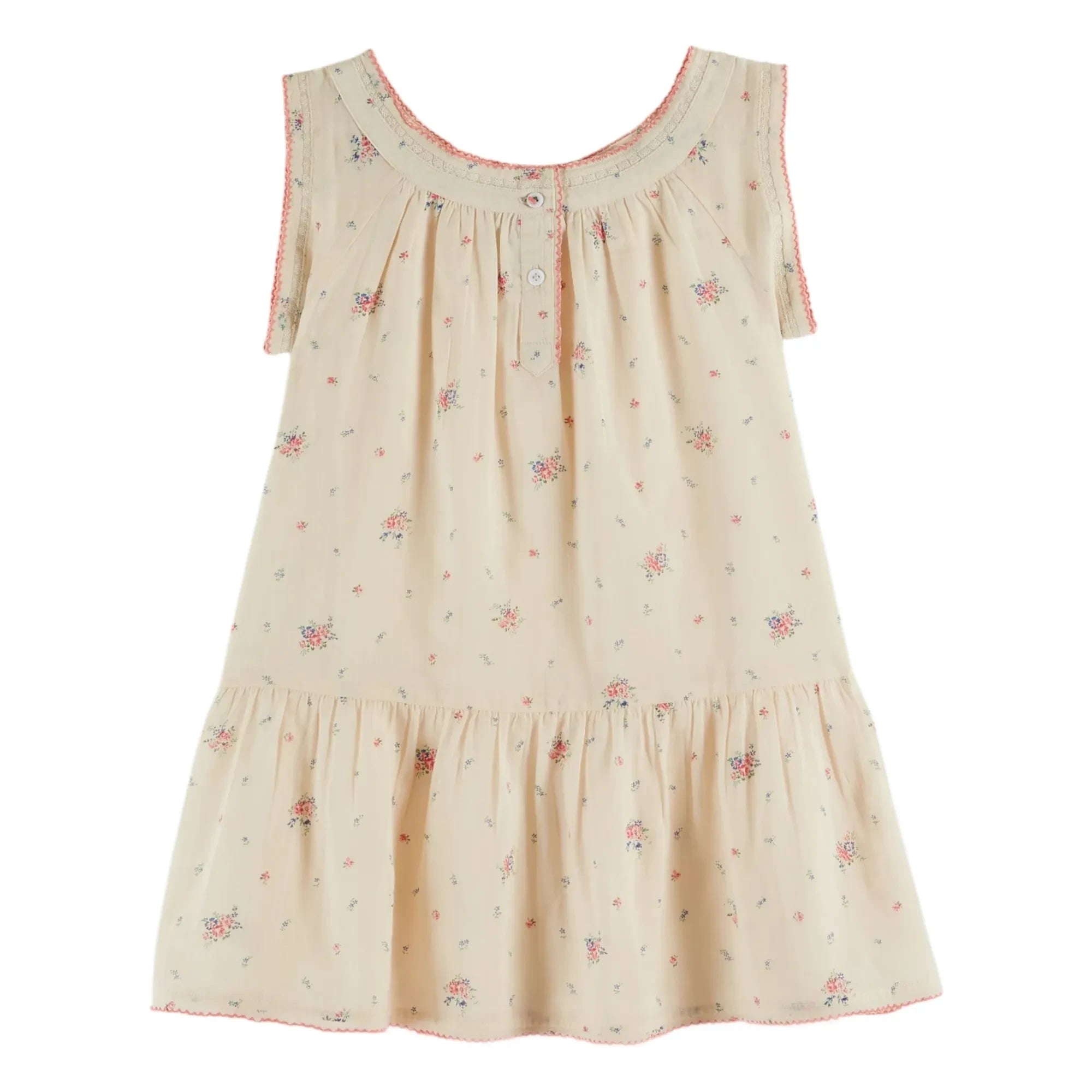 Emile et Ida - Vestido de algodón orgánico con flores | Crema
