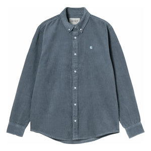 Carhartt WIP - Camisa de Pana de Manga Larga Madison | Azul Hielo