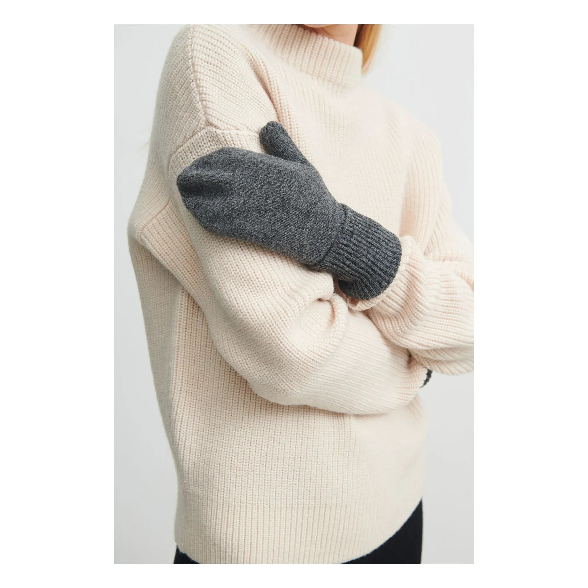 FUB - Guantes sin dedos de lana - Colección para mujer | Gris