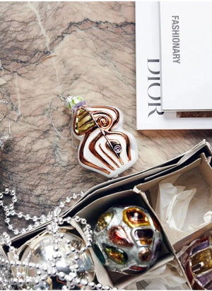 HKliving - Adorno navideño ovalado de cristal anatómico