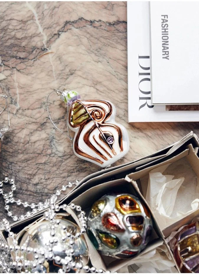 HKliving - Adorno navideño ovalado de cristal anatómico