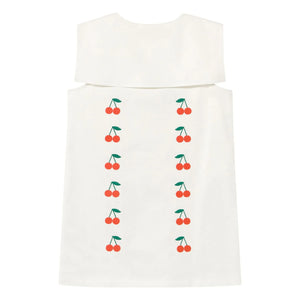Tinycottons - Vestido con cuello de cerezas | Blanco