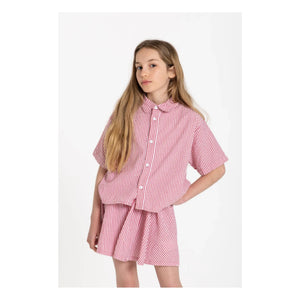 Smallable Kid - Falda Melody a rayas | Rojo cereza