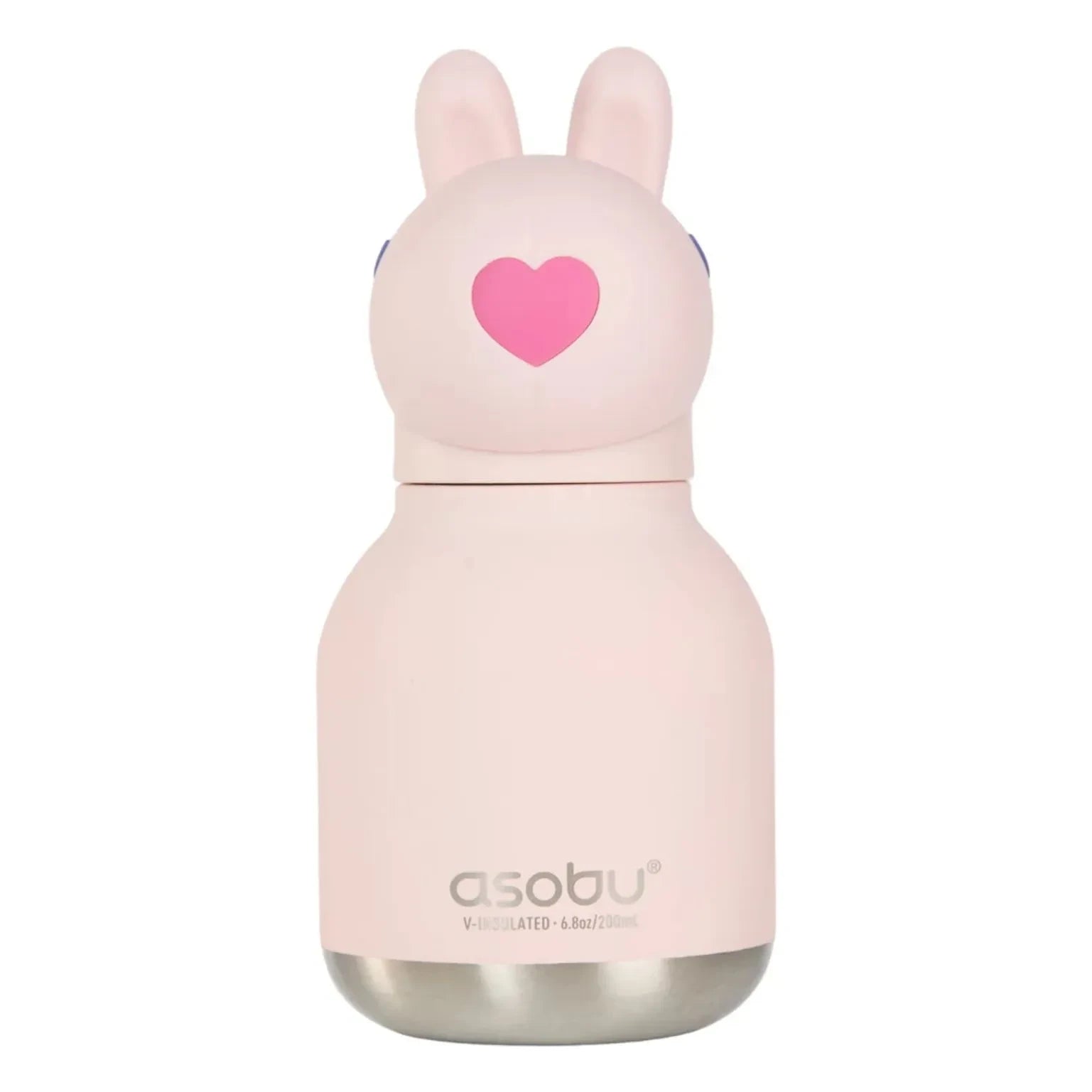 Asobu - Mini botella de agua de acero inoxidable Rabbit | Rosa pálido