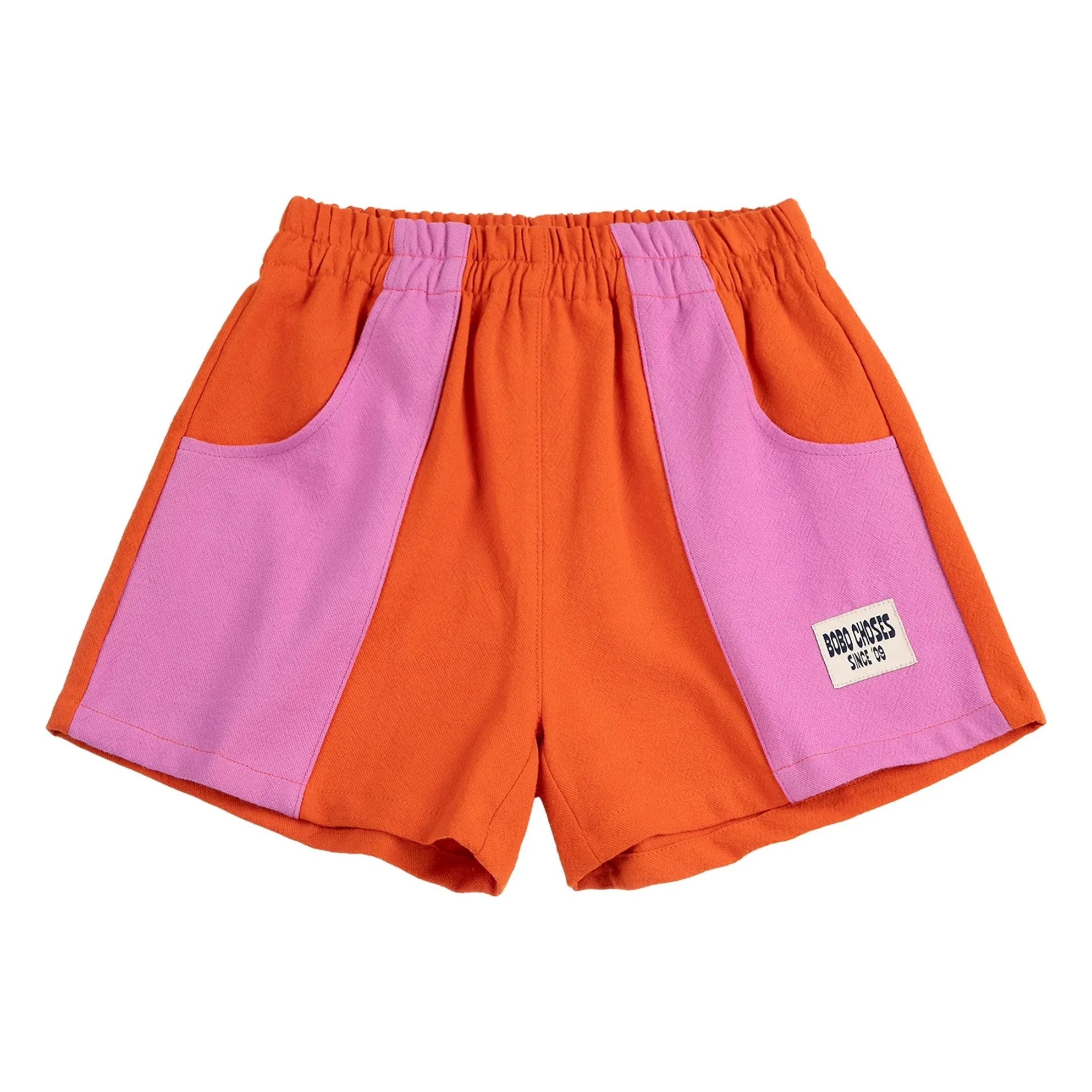 Bobo Choses - Shorts de algodón orgánico con bloques de color | Naranja