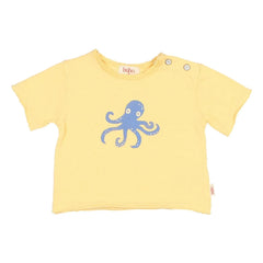 Búho - Camiseta pulpo de algodón orgánico | Amarillo
