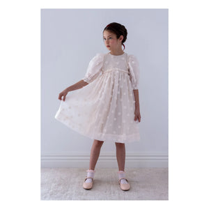 petite Amalie - Roses Organze Elbise | Lychee Pembe