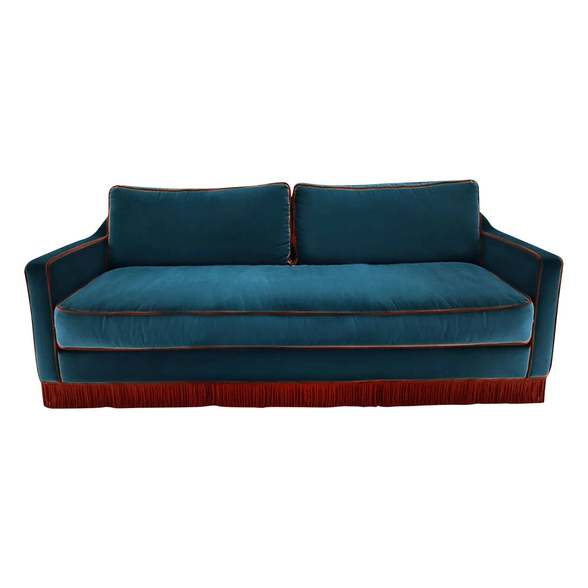 House of Capricorn - Afonso 3 kişilik kadife kanepe | Mavi