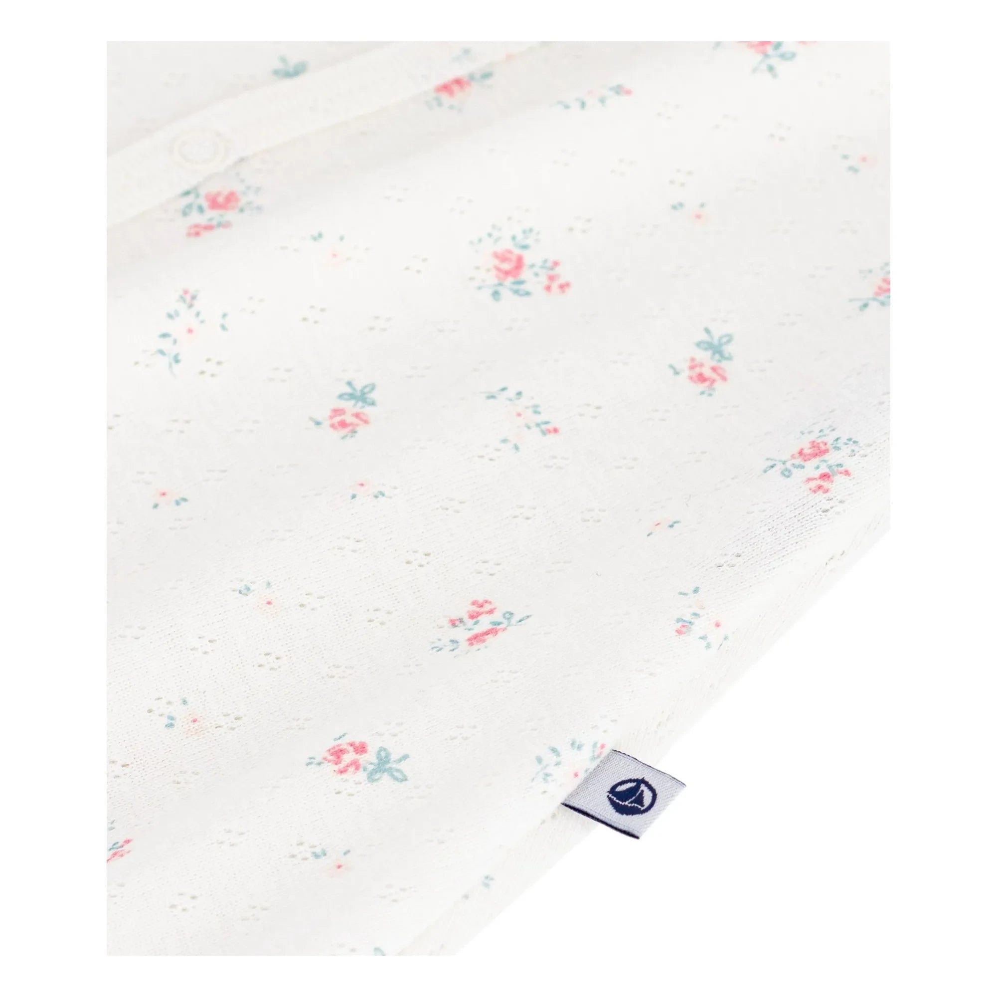 Petit Bateau - Pijama mono perforado con estampado floral | Blanco