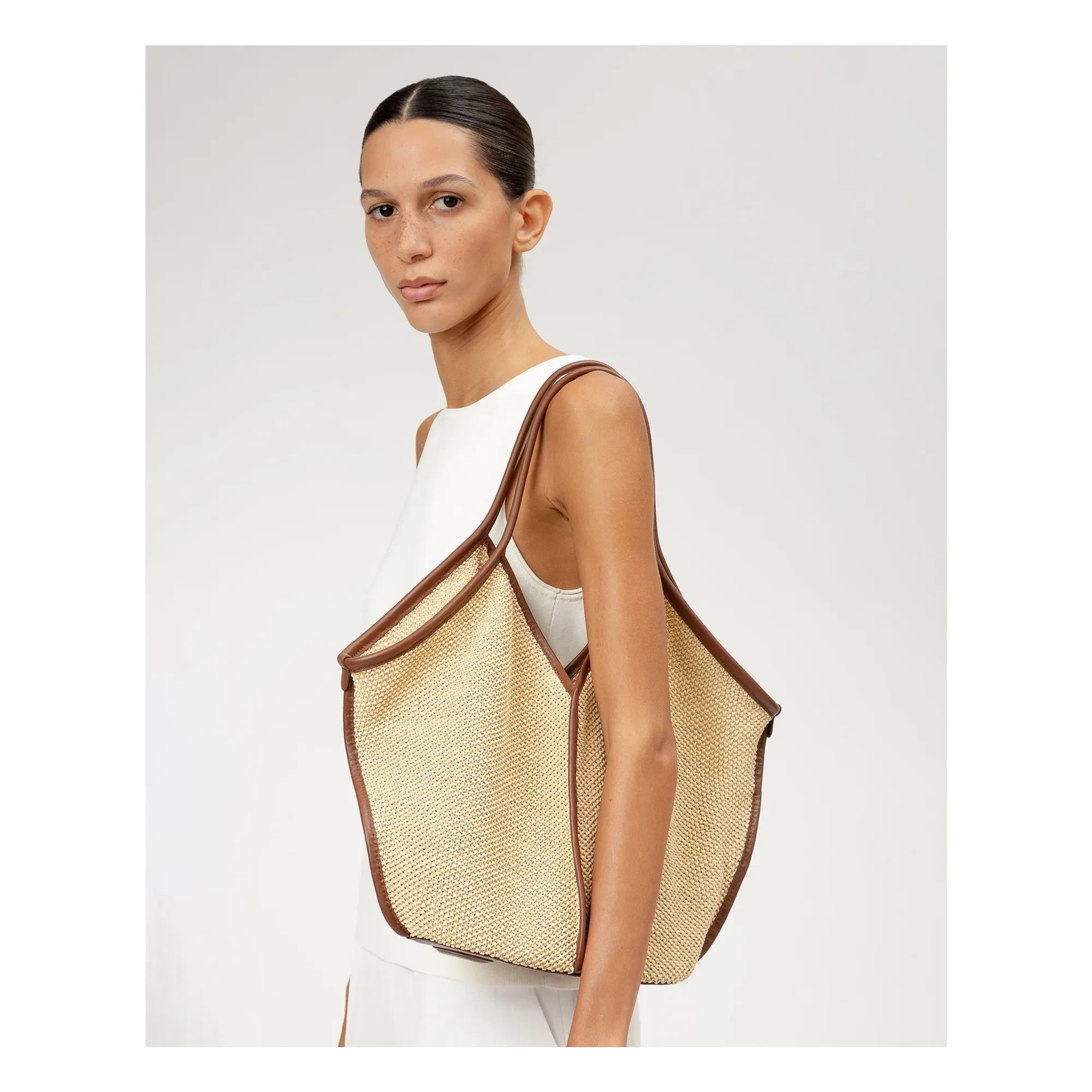Hereu - Bolso suave de rafia Calella | Beige