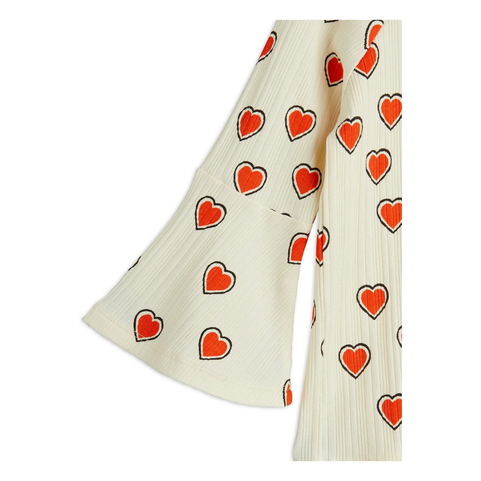 Mini Rodini - Camiseta de Corazones de Algodón Orgánico | Crudo