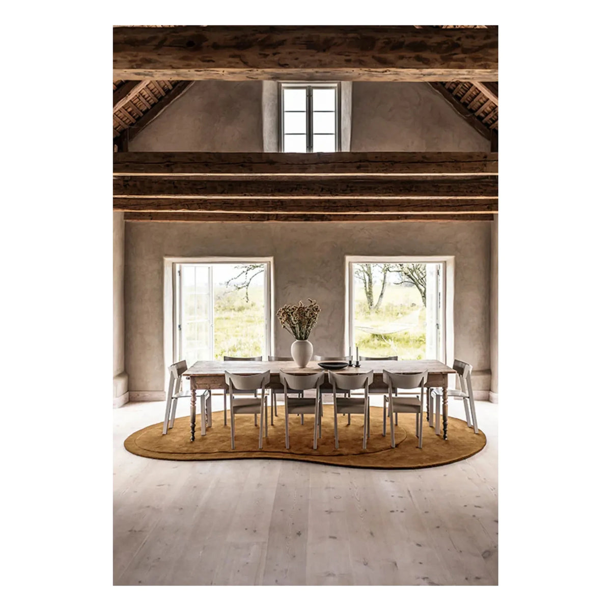 Layered - Alfombra de lana Residue | Ocre