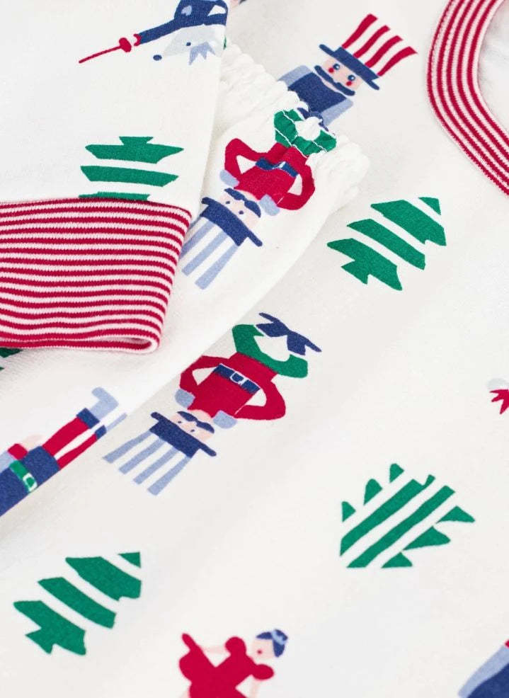 Petit Bateau - Pijamas de Navidad Algodón Orgánico | Blanco