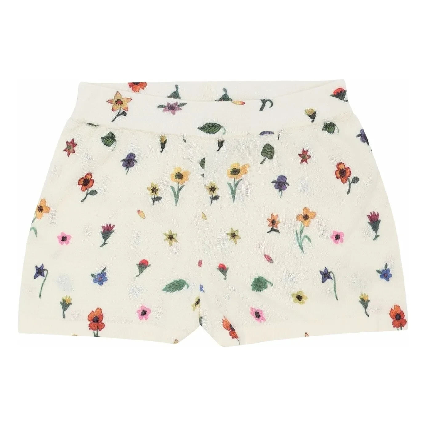 FUB - Pantalón corto de flores de malla extrafina de algodón orgánico | Crudo