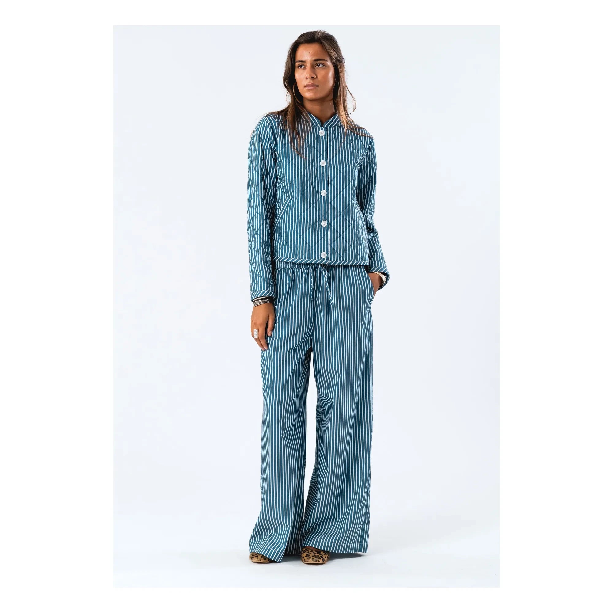 Lollys Laundry - Pantalones de rayas Liam | Azul