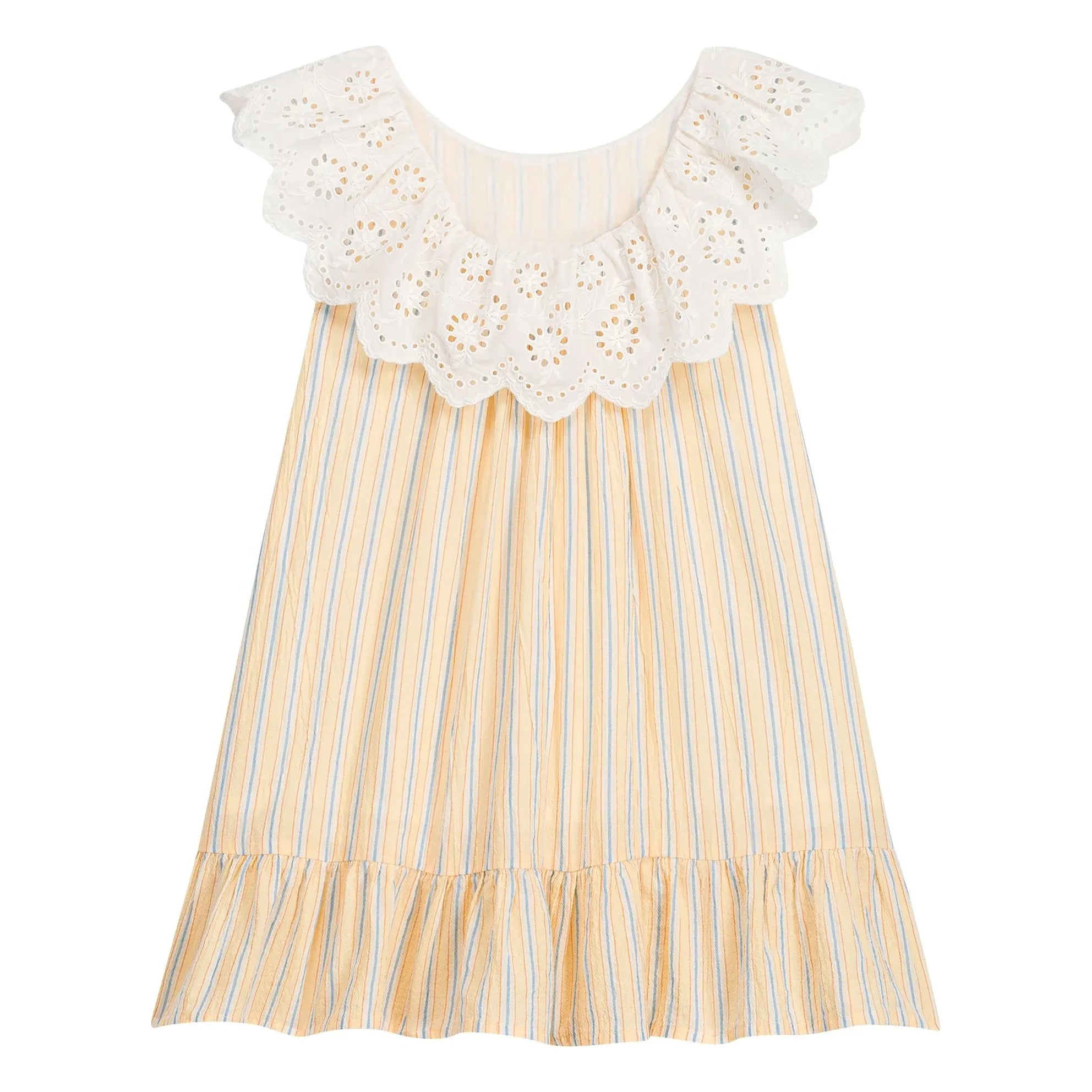 Louise Misha - Vestido de algodón orgánico a rayas Danya | Amarillo