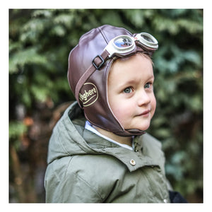 Baghera - Gorra y gafas de carreras vintage | Marrón