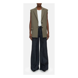 Cerrado - Blazer sin mangas | Caqui