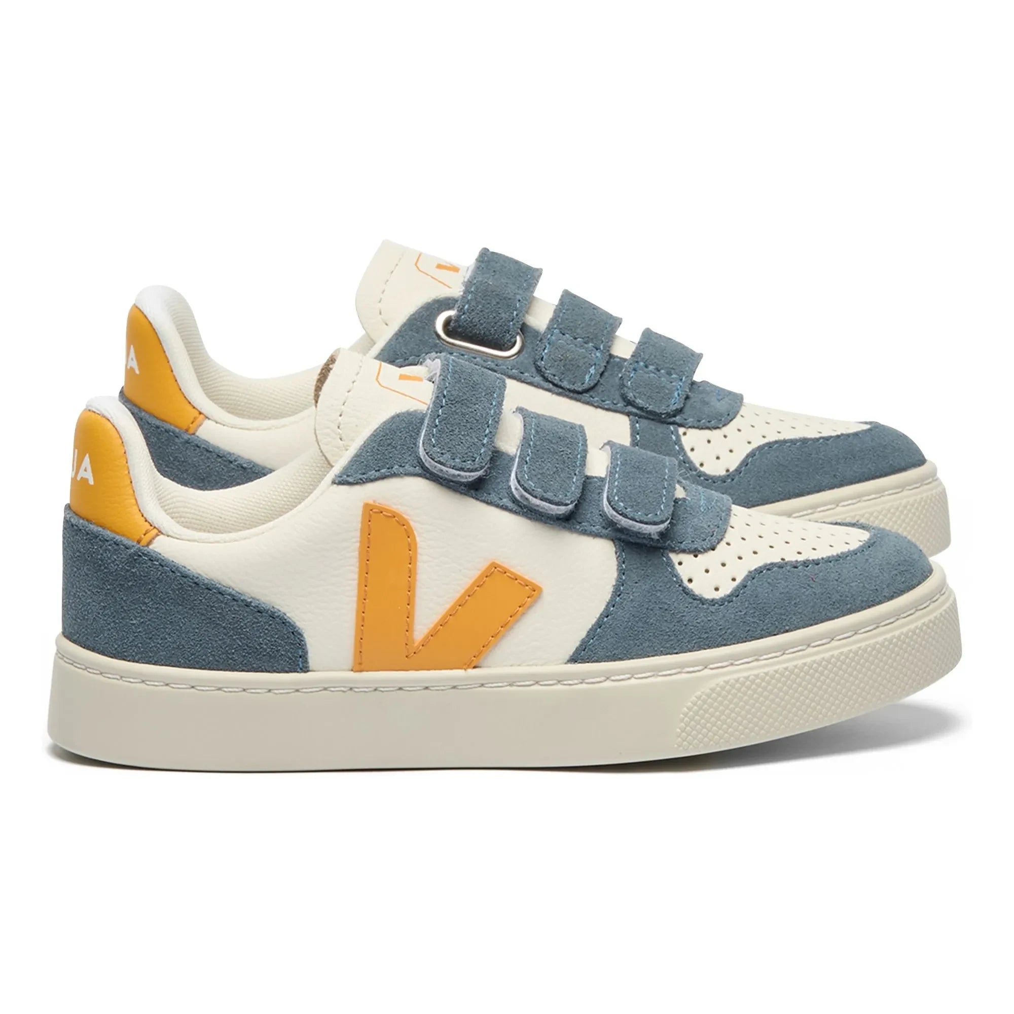 Veja - Zapatillas de piel V-10 con arañazos pequeños | Azul