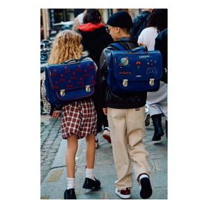 Caramel & Cie - Bolso pequeño Velvet Cherries | Azul marino