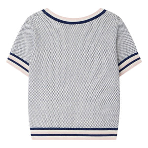 Bonpoint - Camiseta de punto fino Limette Algodón orgánico | Azul