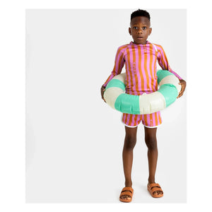 Beach & Bandits - Bañador tipo bóxer con protección UV y rayas Aloha de fibras recicladas | Rosa