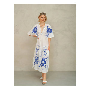 M.A.B.E. - Vestido bordado Laney | Azul